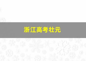 浙江高考壮元