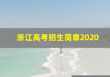 浙江高考招生简章2020