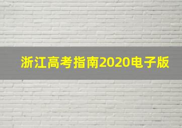 浙江高考指南2020电子版