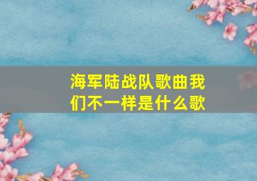 海军陆战队歌曲我们不一样是什么歌