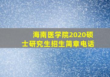 海南医学院2020硕士研究生招生简章电话