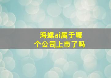 海螺ai属于哪个公司上市了吗