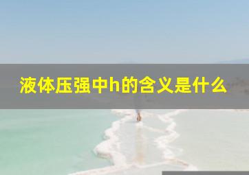 液体压强中h的含义是什么