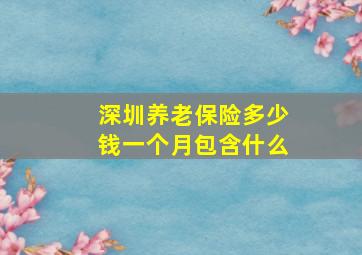 深圳养老保险多少钱一个月包含什么