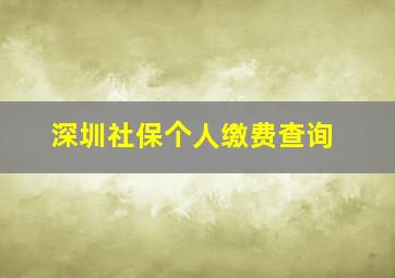 深圳社保个人缴费查询