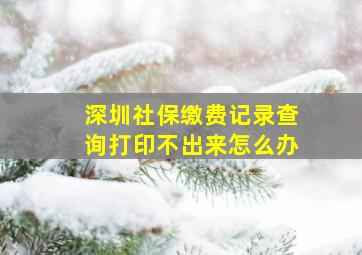 深圳社保缴费记录查询打印不出来怎么办