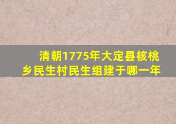 清朝1775年大定县核桃乡民生村民生组建于哪一年