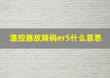 温控器故障码er5什么意思