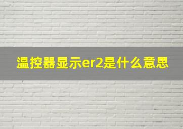 温控器显示er2是什么意思