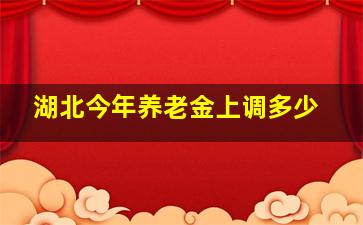 湖北今年养老金上调多少