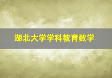 湖北大学学科教育数学