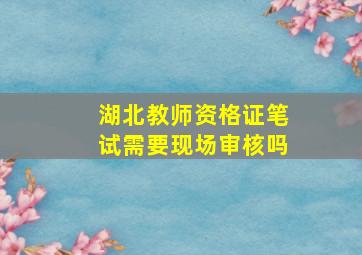 湖北教师资格证笔试需要现场审核吗