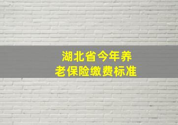 湖北省今年养老保险缴费标准