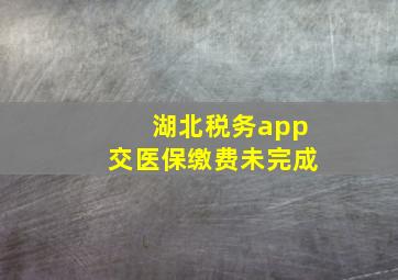 湖北税务app交医保缴费未完成