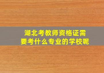 湖北考教师资格证需要考什么专业的学校呢