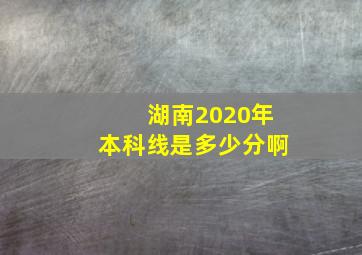 湖南2020年本科线是多少分啊