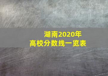 湖南2020年高校分数线一览表