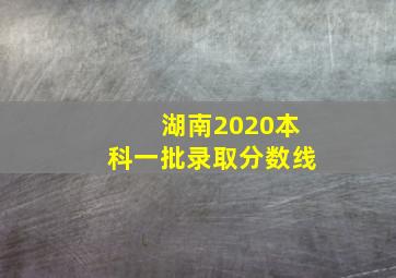 湖南2020本科一批录取分数线