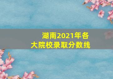 湖南2021年各大院校录取分数线