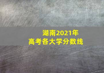 湖南2021年高考各大学分数线