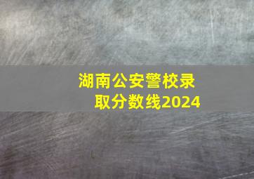 湖南公安警校录取分数线2024