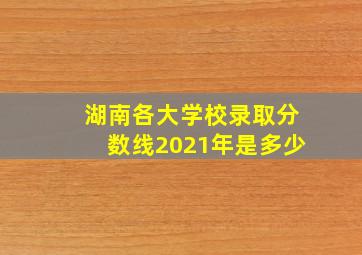 湖南各大学校录取分数线2021年是多少