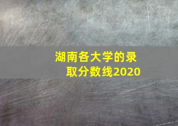 湖南各大学的录取分数线2020