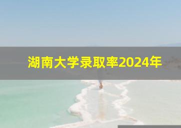 湖南大学录取率2024年