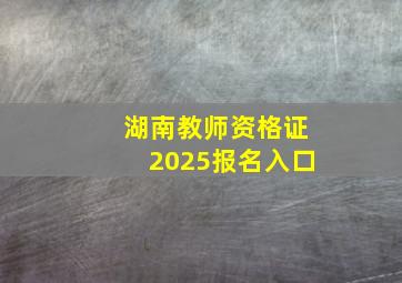 湖南教师资格证2025报名入口