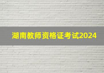 湖南教师资格证考试2024