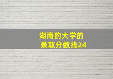 湖南的大学的录取分数线24