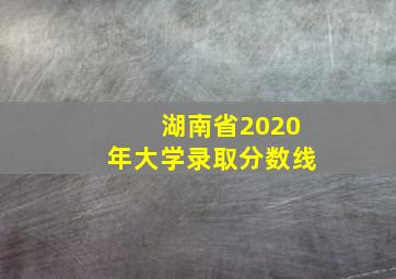 湖南省2020年大学录取分数线