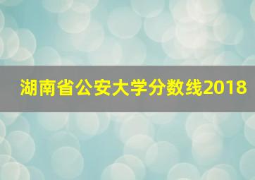 湖南省公安大学分数线2018