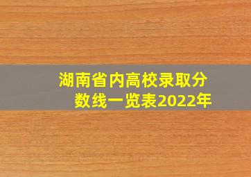 湖南省内高校录取分数线一览表2022年