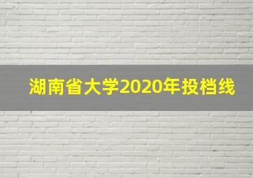 湖南省大学2020年投档线