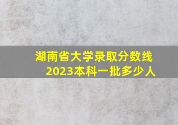 湖南省大学录取分数线2023本科一批多少人