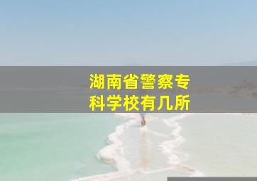 湖南省警察专科学校有几所