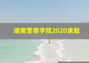 湖南警察学院2020录取