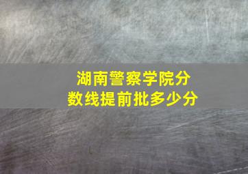 湖南警察学院分数线提前批多少分