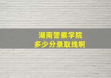 湖南警察学院多少分录取线啊