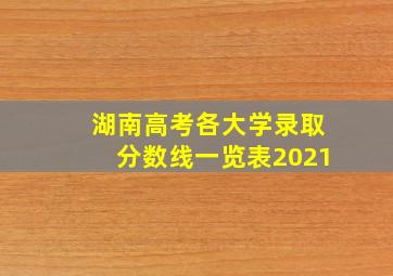 湖南高考各大学录取分数线一览表2021