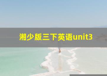 湘少版三下英语unit3