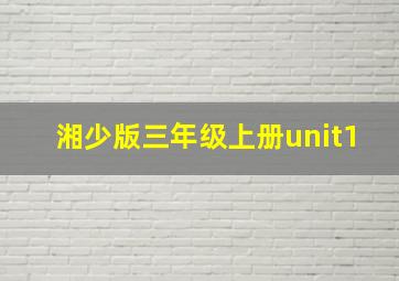 湘少版三年级上册unit1