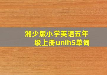 湘少版小学英语五年级上册unih5单词