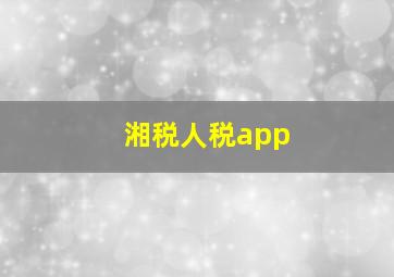 湘税人税app