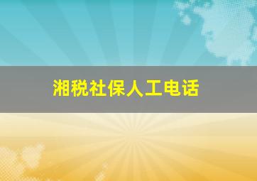 湘税社保人工电话