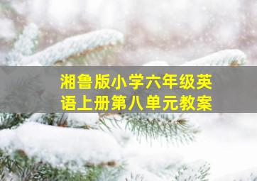 湘鲁版小学六年级英语上册第八单元教案