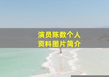 演员陈数个人资料图片简介