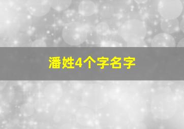 潘姓4个字名字