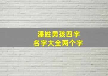 潘姓男孩四字名字大全两个字